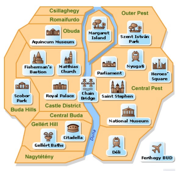 Mapa Budapest